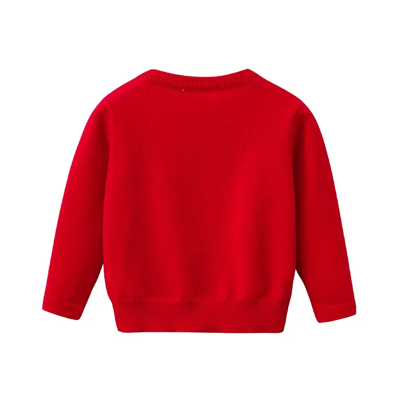 
Factory Wholesale 100% cotton red color princess girl sweater cardigan with bow knot design 