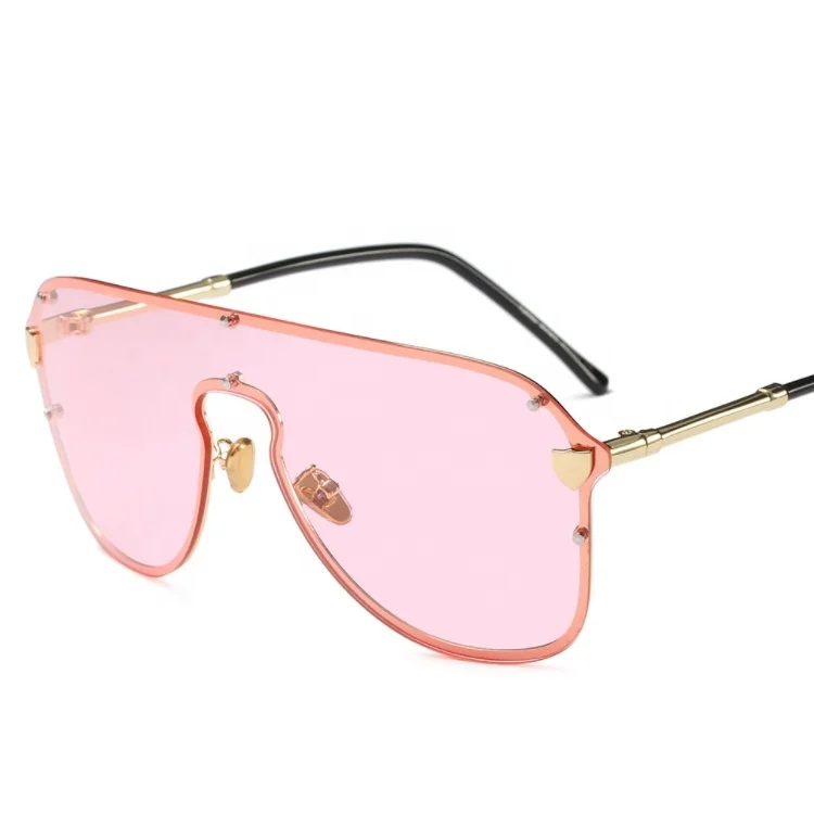 

Fashionable Anti-wind mirror One-piece Lenses Large Frame Sun Glasses Women Men Trendy Oversized Sunglasses, Black,pink,yellow