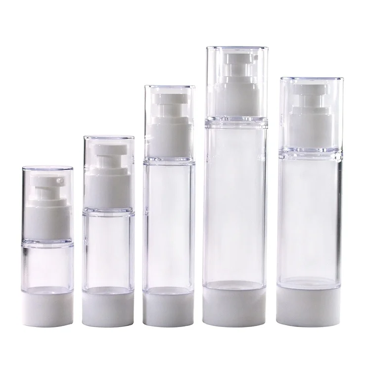 

Cosmetic packaging 15ml 30ml 50ml 80ml 100ml 120ml acrylic plastic bottle with lotion pump airless pump bottle