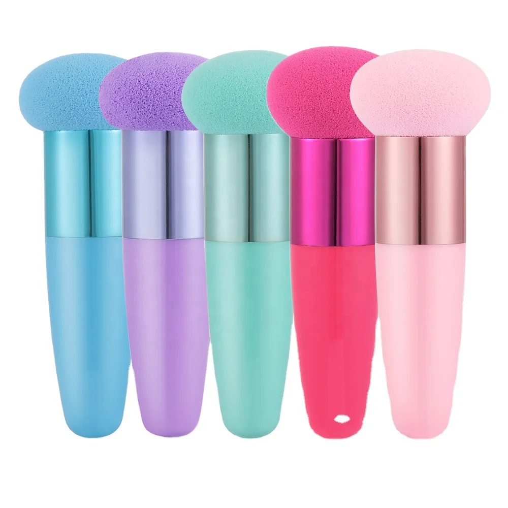 

YDM 1pcs Women Mushroom Head Foundation Powder Sponge Beauty Cosmetic Puff Face Makeup Brushes Tools with Handle, Customized color