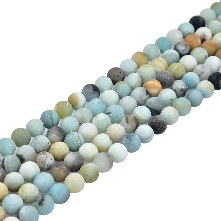 

Factory price gemstone natural matte mix color amazonite beads, 100% natural color