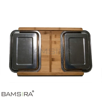 cutting board with trays