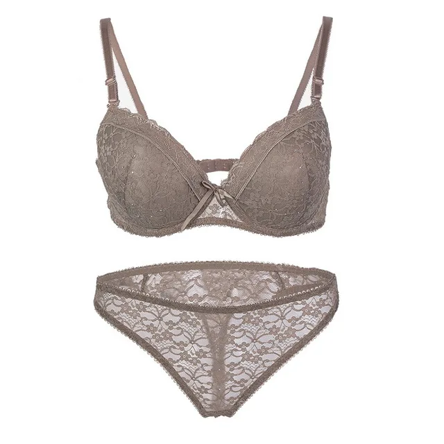 

Fashion female sexy lace push up lingerie brassiere plus size36 38 40 ABC cup underwear women panties ladies bra and brief set