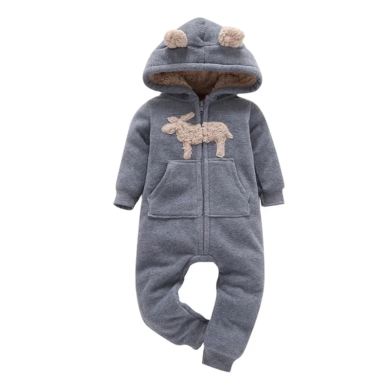 

Baby Rompers Winter Warm Fleece Clothing Set Cartoon Infant Clothes Unisex Newborn Overalls Baby Jumpsuit, Picture