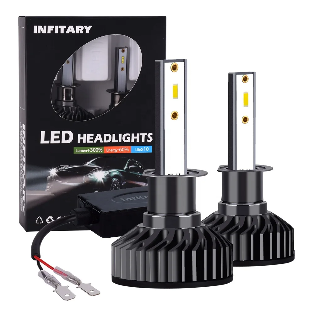 

USA Stock Free Shipping High Low Beam Fog Light CSP 1860 6500K Super Bright White Conversion Kit Infitary H1 LED Headlight Bulbs