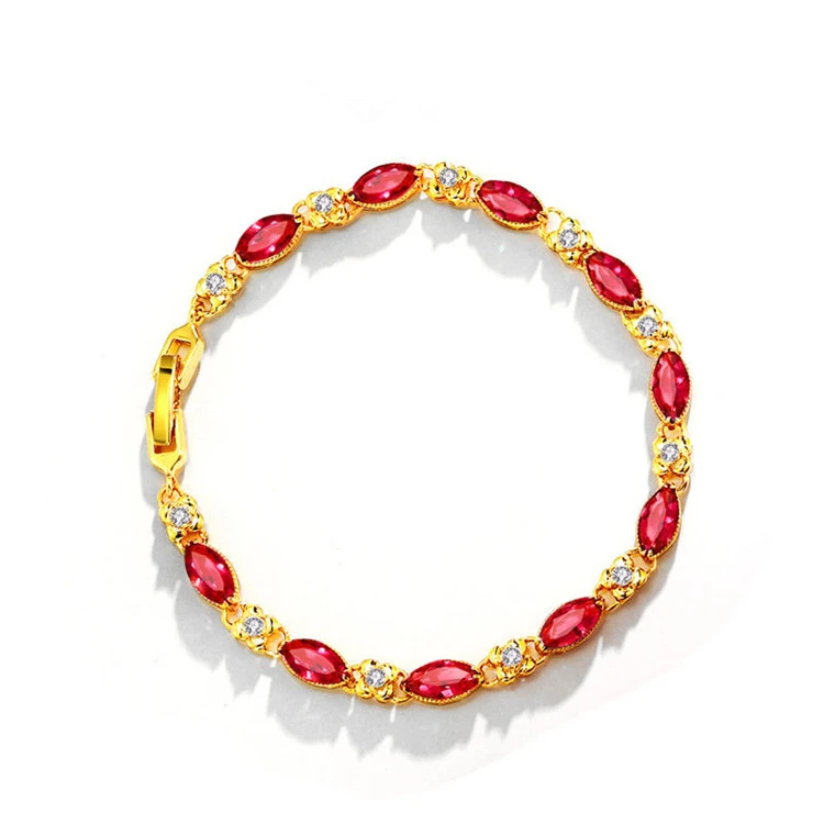 

Jewelry European and American style ruby bracelet fashion 24k gold wholesale bracelet women, Silver,gold or custom