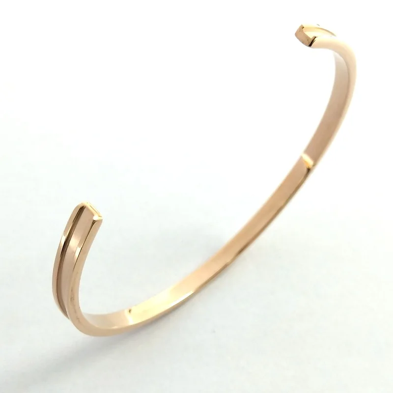 

316 Titanium Steel Fashion New Small Bracelet Rose Gold Open Frosted Bracelet Gold Plated custom bangles