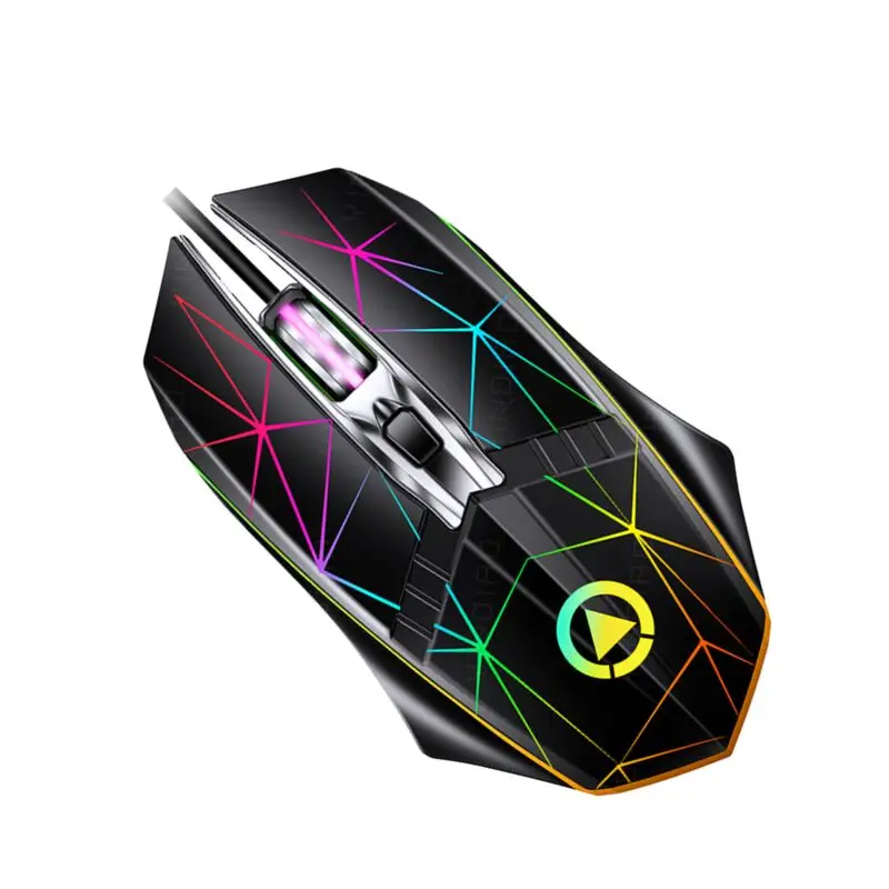 

Mouse Game Wired 7 Color Illuminated USB 2400 DPI Mechanical Gaming RGB glowing Mouse for computer