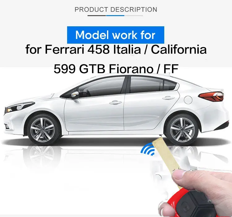 3 button Smart  Remote Key Fob 433 MHZ for Ferrari 458 Italia California 599 GTB 
