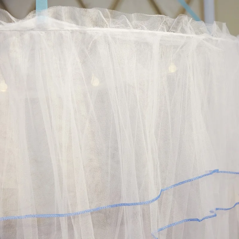 High Quality Elegant Romantic Round White Princess 3 Door Breathable Hanging Celling Circular Mosquito Net