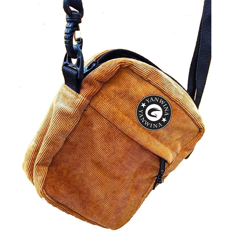 

Low MOQ custom logo Corduroy material custom side bag