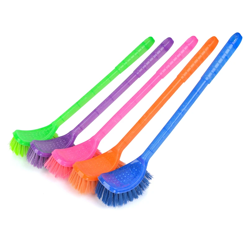 

Cheap price pp material long handle toilet brush double sides hockey plastic brush set for home cleaning, Customized