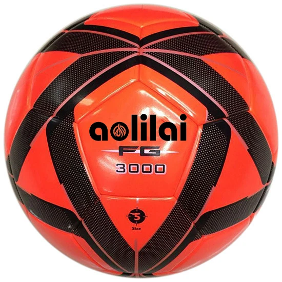 

balones de futbol wholesale aolilai FG3000 size 5 thermally bonded soccer ball custom logo PU leather inflatable soccer ball, Red
