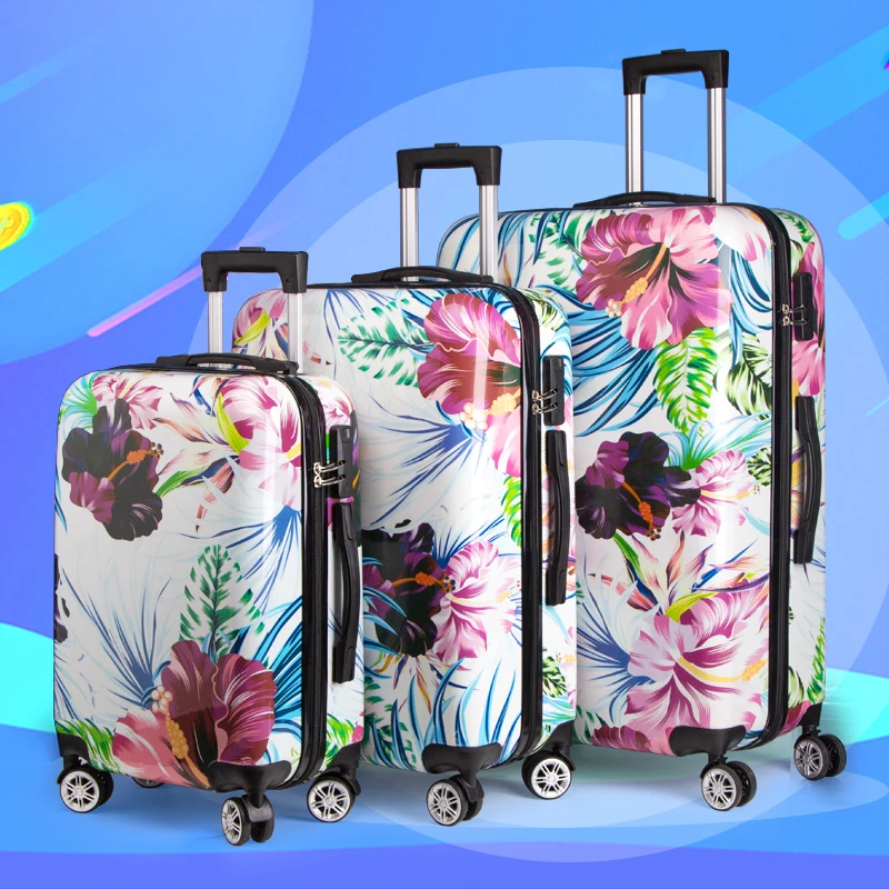

Carry-on travelling box luggage waterproof ABS+PC custom print trolley case hard shell luggage sets suitcase, Pink,blue,orange,green,customized hard trolley case