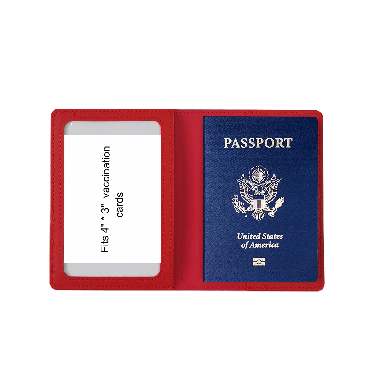 

2021 Wholesale Custom Certificate 4x3 Vaccine Card Protector Leather Cover Passport and Vaccine Card Holder, Black,red,gray,deep blue,light blue