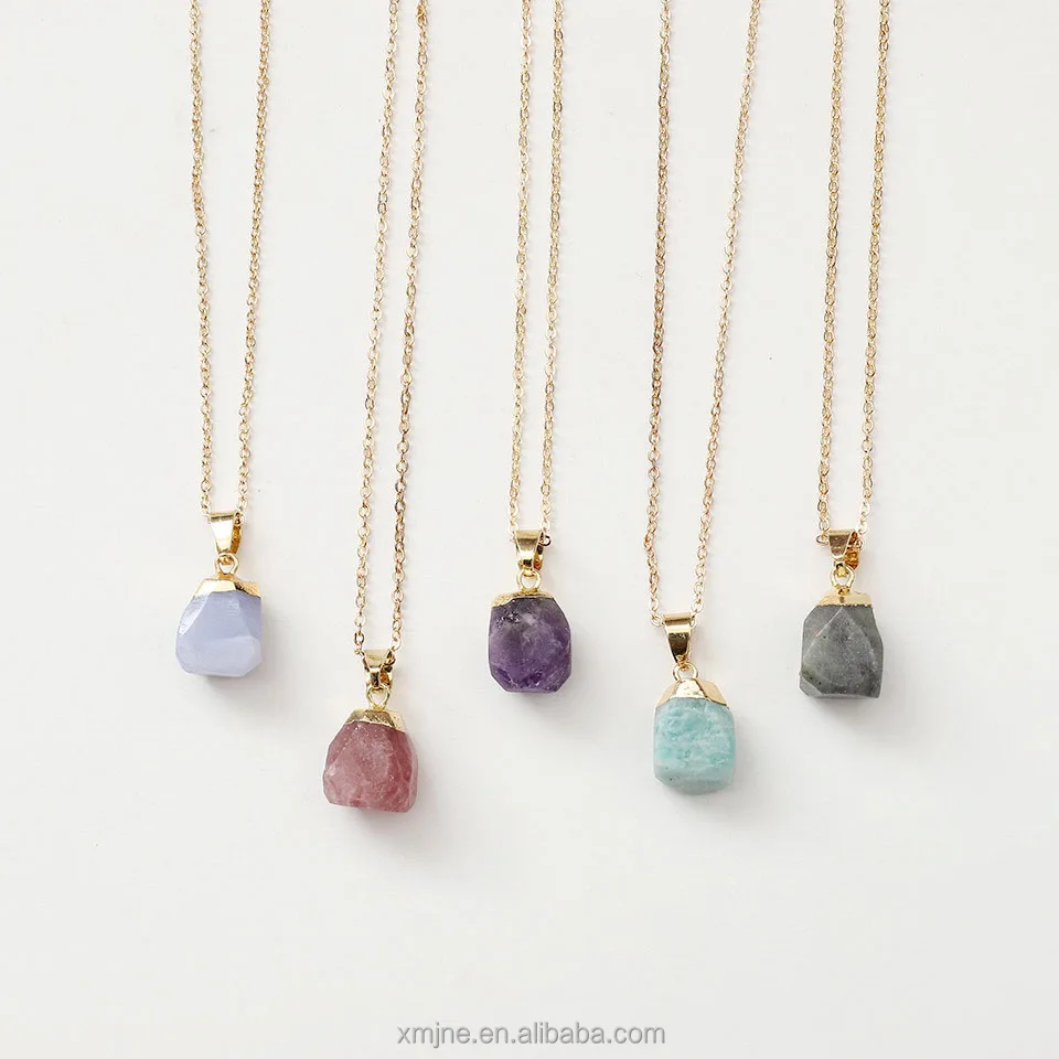 

Aliexprss Natural Stone Necklace Rough Stone Pendant Crystal Jewelry Accessories Birthstone