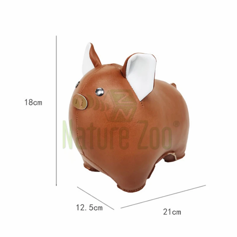 

handmade synthetic-leather handicrafts Modern home decor coffee table furnishings creative art decorations bookend pig