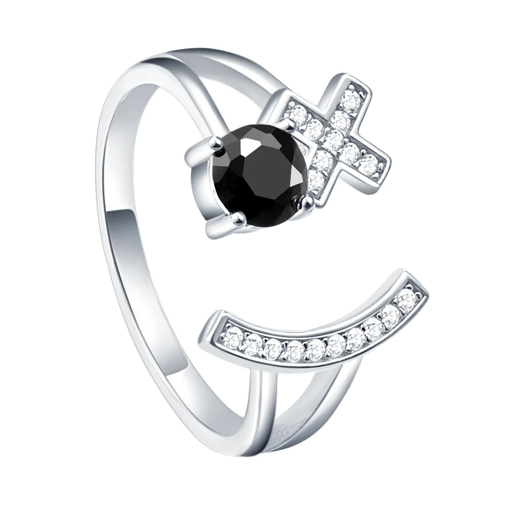 

Tonglin TL-263 925 Sterling Silver Jewellery Decoration black spinel fashion rings