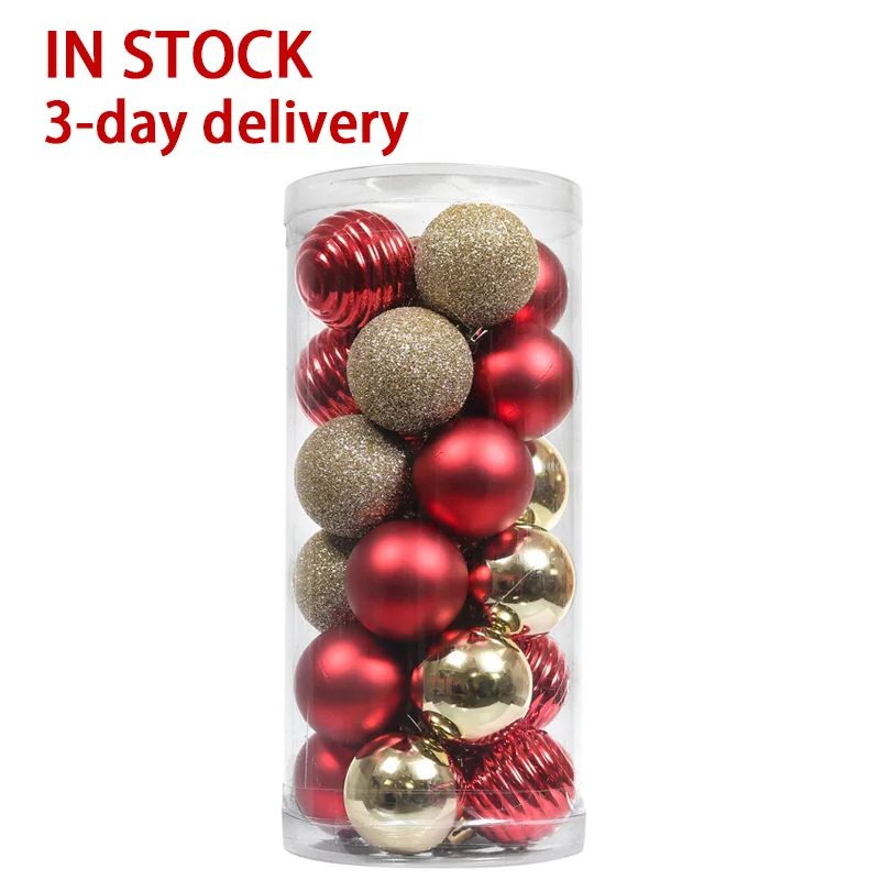 

EAGLEGIFTS  24pcs red gold Christmas Holiday Party Gifts Tree ornament ball, Red/green/gold/blue/silver