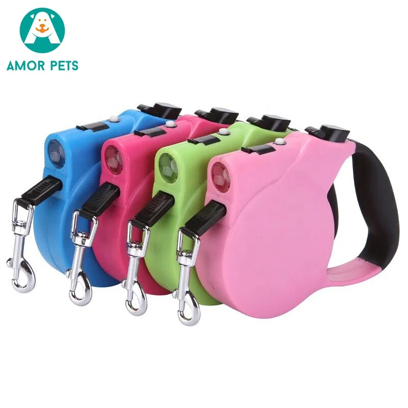 

Auto Dog Lead With Light Flash Led Up Pet Rectractable Leash illuminating dog leash with logo, Customized color