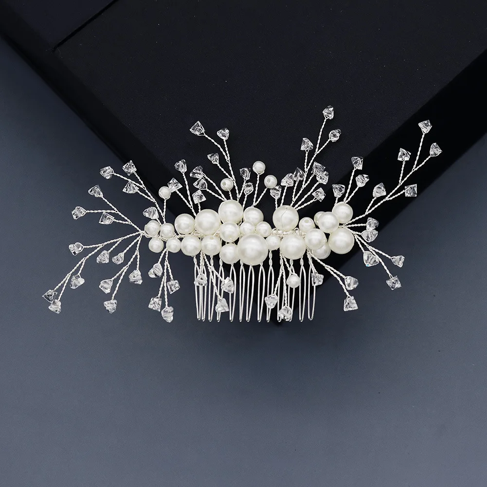 

American and European Hot Sale Handmade Peri Style Metal and Beaded Sweety Wedding Comb Bride Hair Decoration for Women and Girl, Multiple