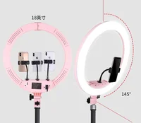 

2020 new arrivals makeup professional toys 45cm 18inch touch led ring light selfie with 3 cell phone holder and 210cm tripod