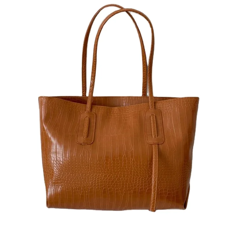 

Wholesale Women's Soft Faux Leather Tote Shoulder Bag from Domil Big Capacity Crocodile Handbag with Soft Handle hf113-20175