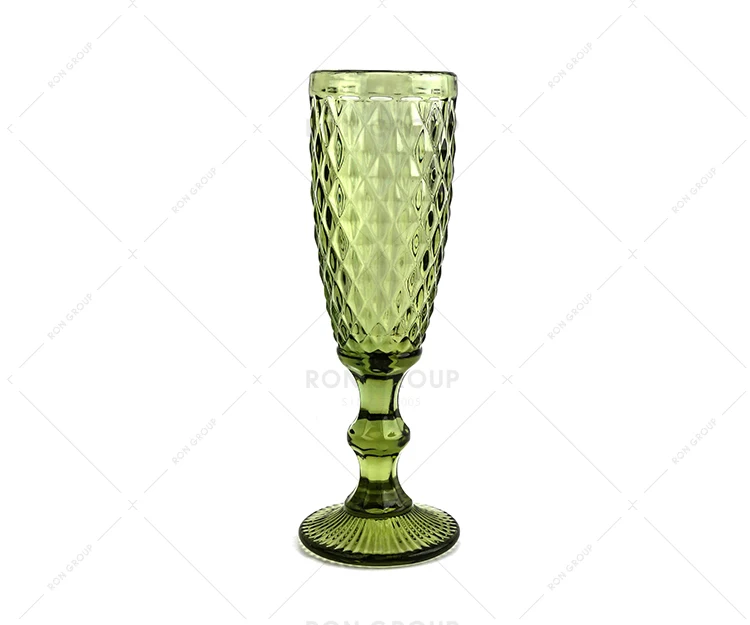 European style customized 350ml capacity green creative simple drink polka dots round glass cup tumbler for juice coffee bar