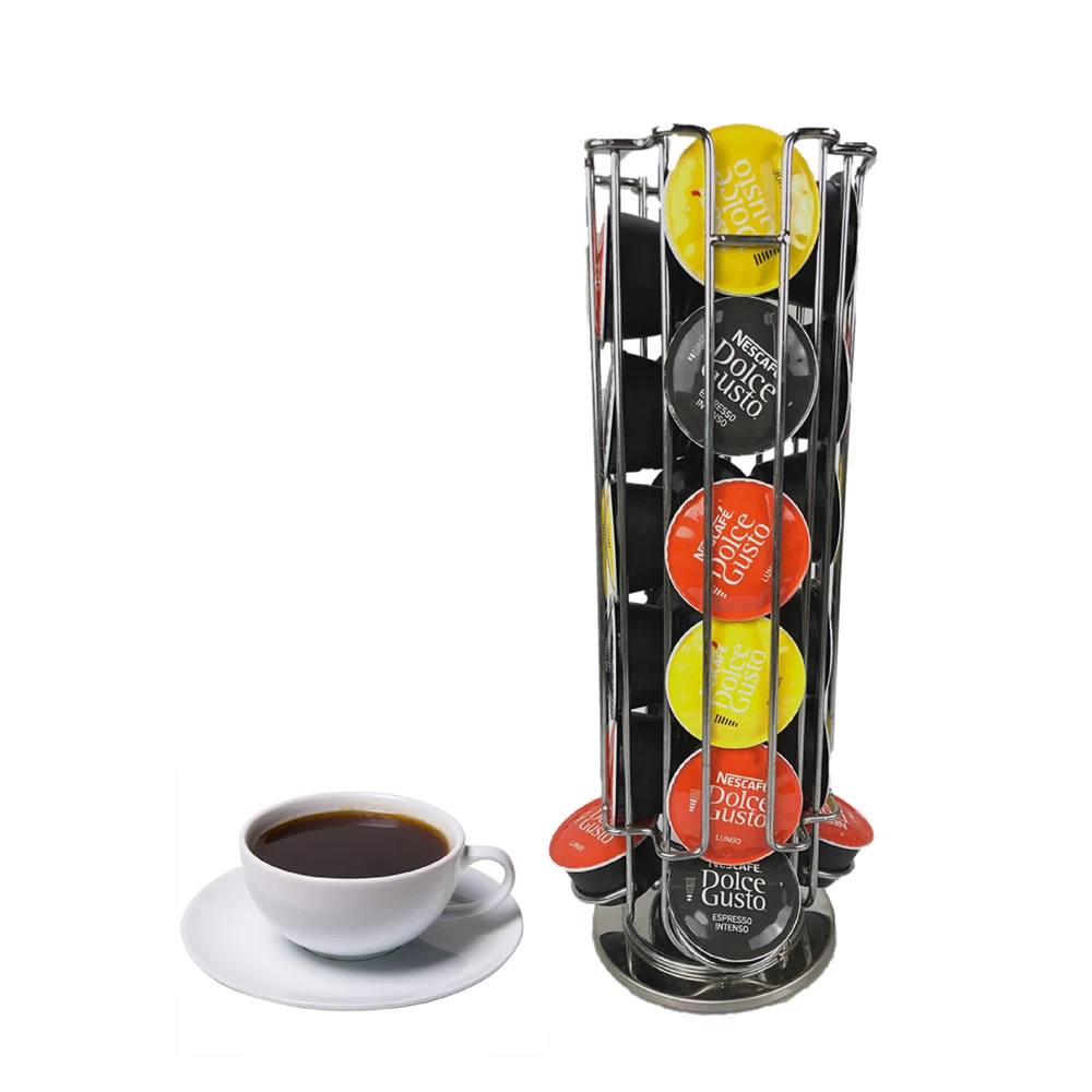 

Coffee Pods Holder 360 Rotating Rack Coffee Capsule Stand Capsules Storage Shelve Organization Holder