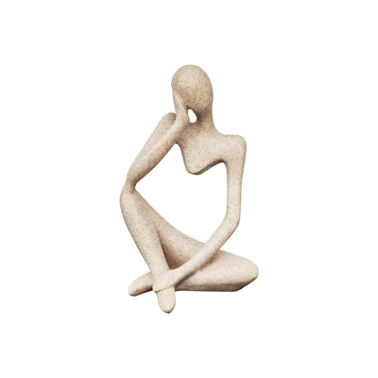 

Creative Abstract Resin Statues Thinker People Sculptures Office Sandstone Drawing Pensive Character Decoration