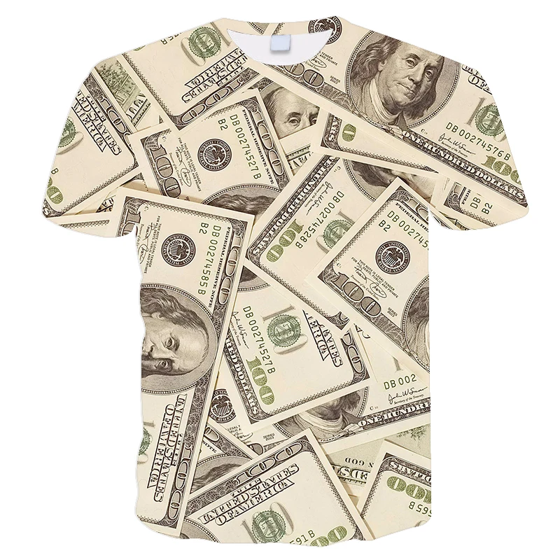 

Note print 3D sublimation 3D printing men's T-shirts short sleeves