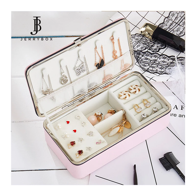 

PU Leather Travel Earring Display Case Necklace Ring Case