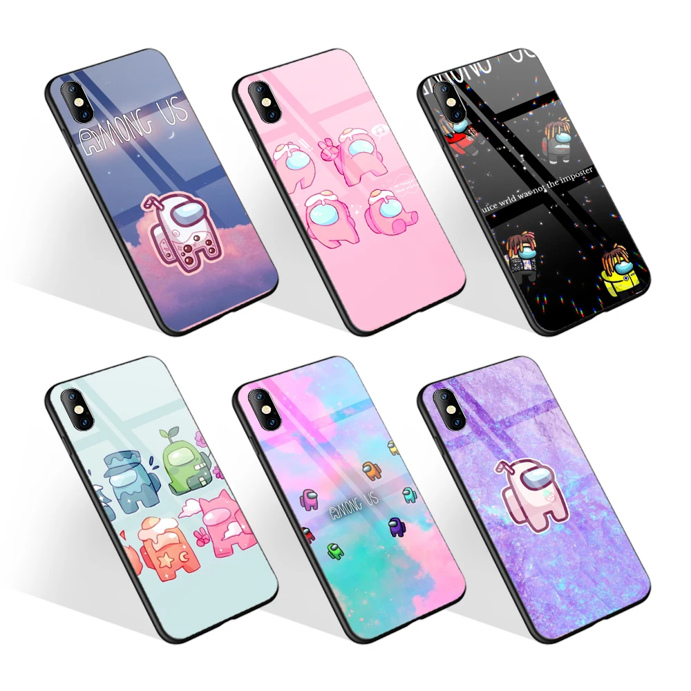 

Custom logo PC TPU Hard Case phone Scratch Resistance glass for iPhone 12 11 phone case Among US, Multiple