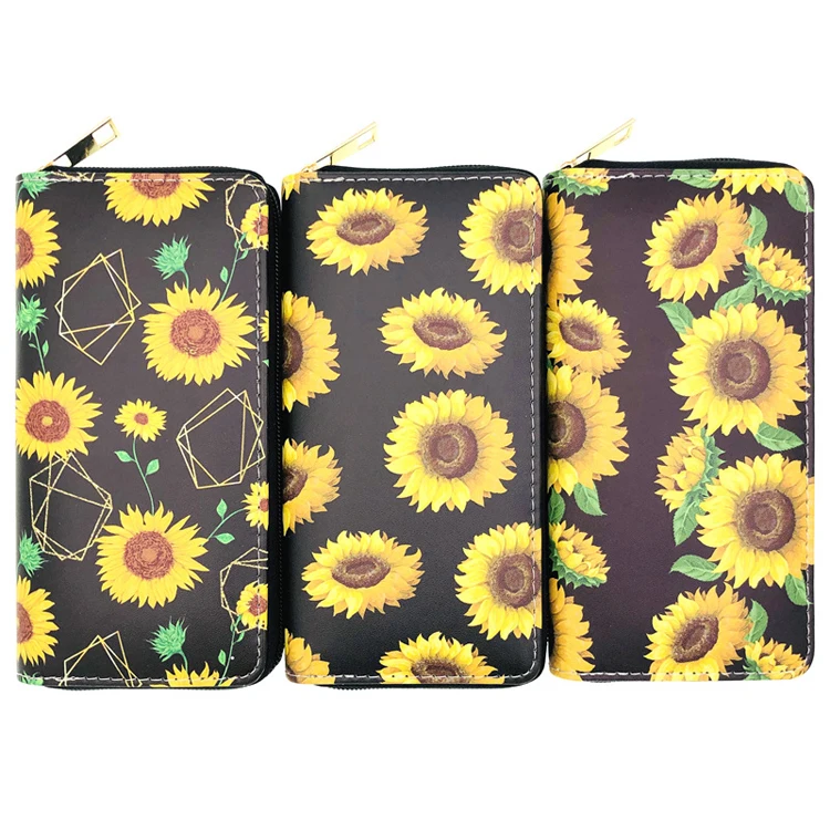 

Hot selling online shopping women long wallets flower leaf printed women wallet, As per picture