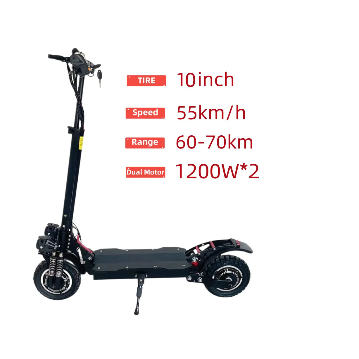 

Geofought X6 2023 popular design industry price OFF road 10inch 48V 21Ah 1200w*2 dual motor 55km/h EU Stock electric scooter