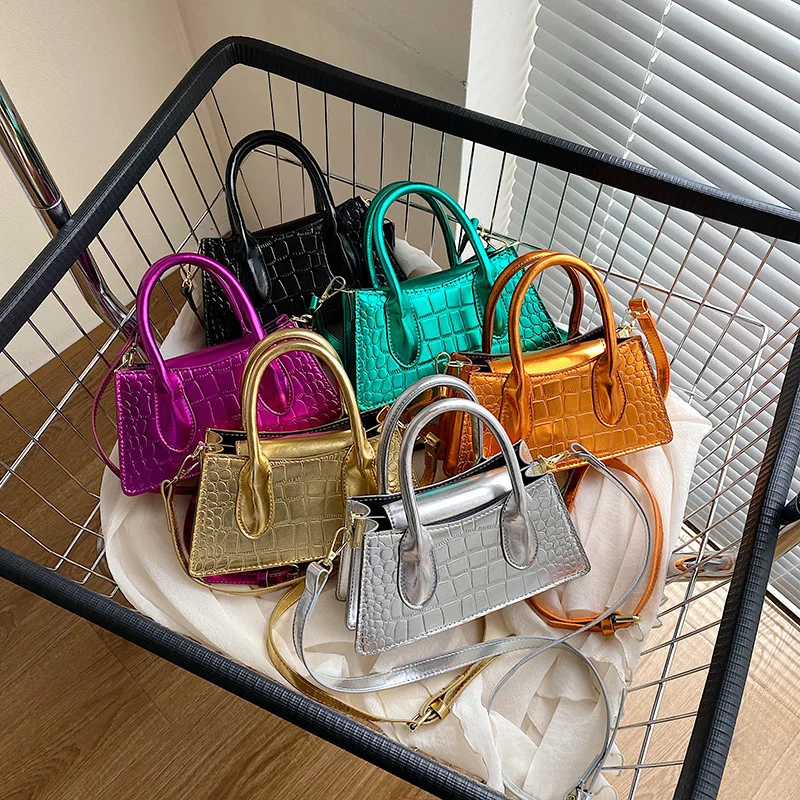

2023 candy color patent leather mini purse for women shoulder ladies small hand bags handbag