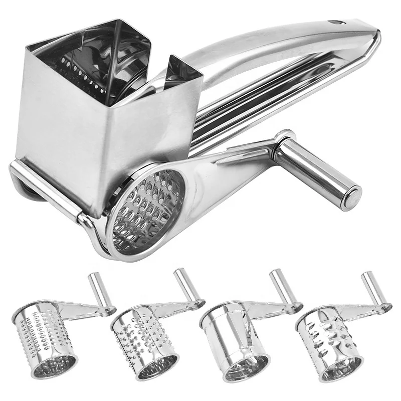 

Kitchen Tools Hand Crank Shredder Butter Grater Stainless Steel Manual Rotary Cheese Grater With Handheld Drum Kitchen Gadget, As picture