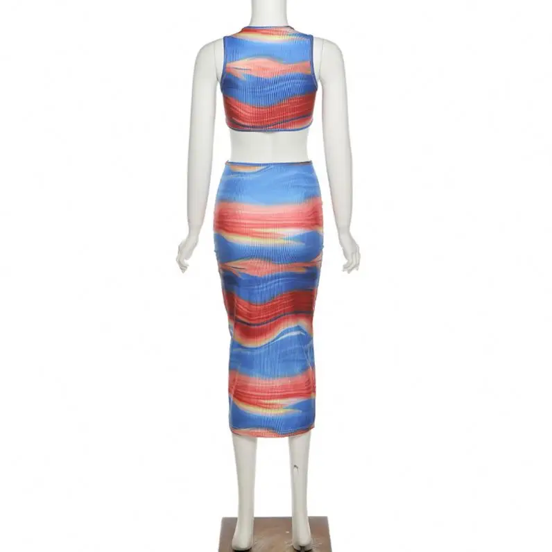 

X00781V 2021 summer new women's dress design sense fashion contrast color print sexy hollow slim buttocks dress, Orange