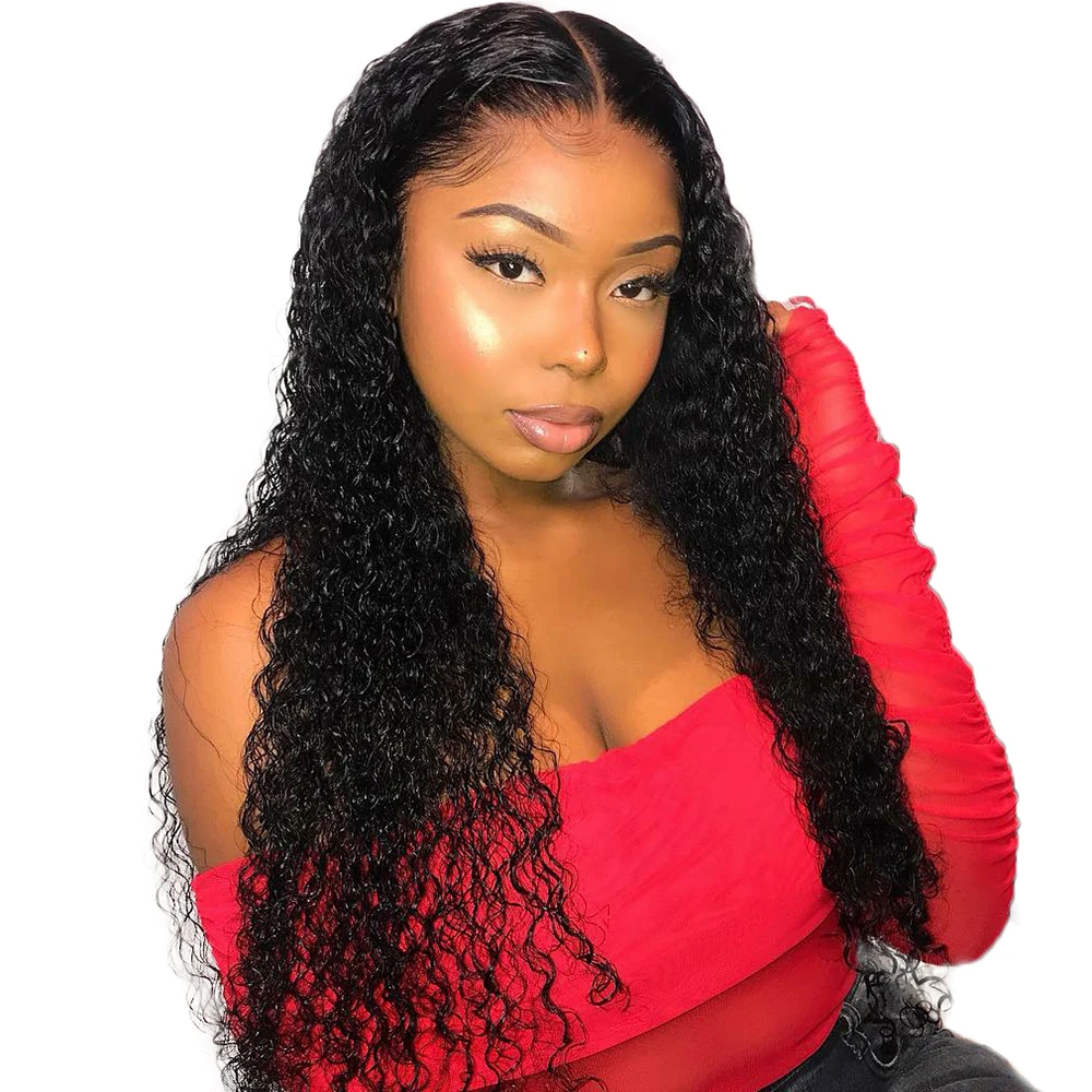 

Premier Cuticles Aligned Virgin Brazilian Hair 180% density Tiana curly transparent thin lace hd lace illusion lace frontal wig, Natural color