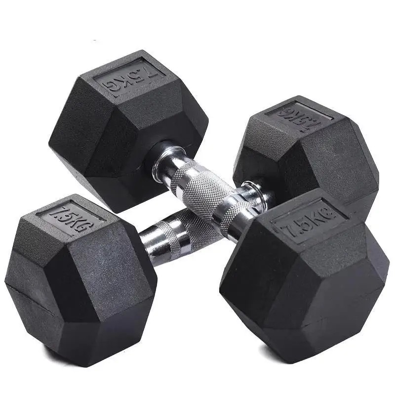 

Hot Sale Custom Hex Dumbbell Set Rubber Coated Hex Dumbbell