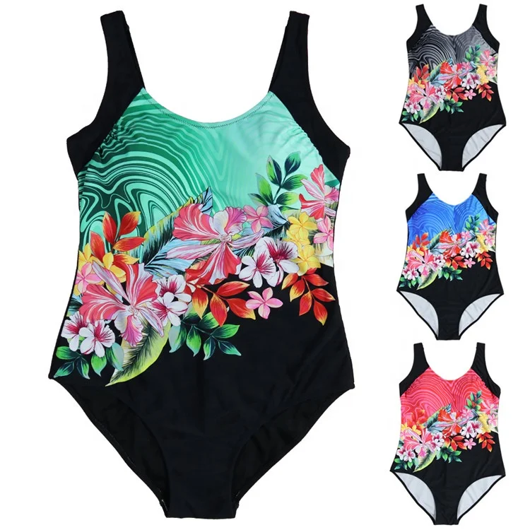 

New high-quality solid-color Summer Women's one-piece Printed Bikini