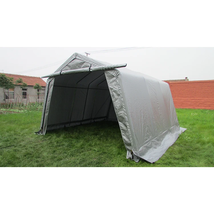 

SS-122008P W12'xL20'xH8' Peak roof car garage tents car shed portable car parking shed, White,grey,green