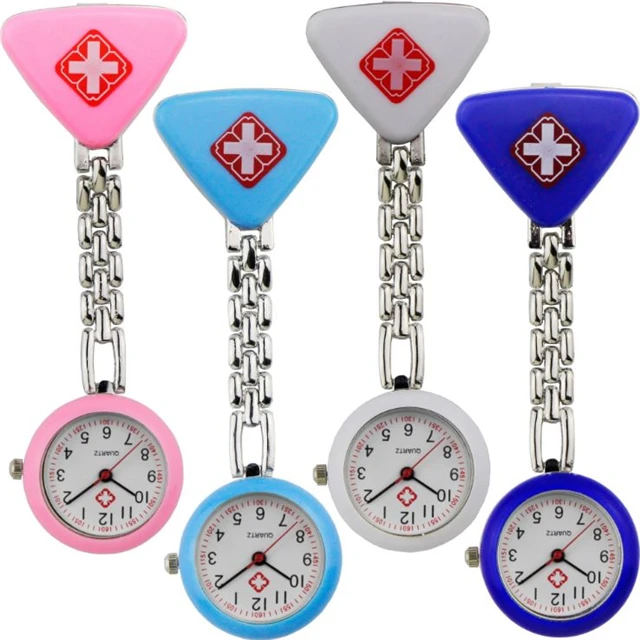 

Brooch Nurse Pocket Fob Doctor Watch, Silicone Rubber Breast Nurse Watch, Blue, yellow, green, red, orange,pink,etc.