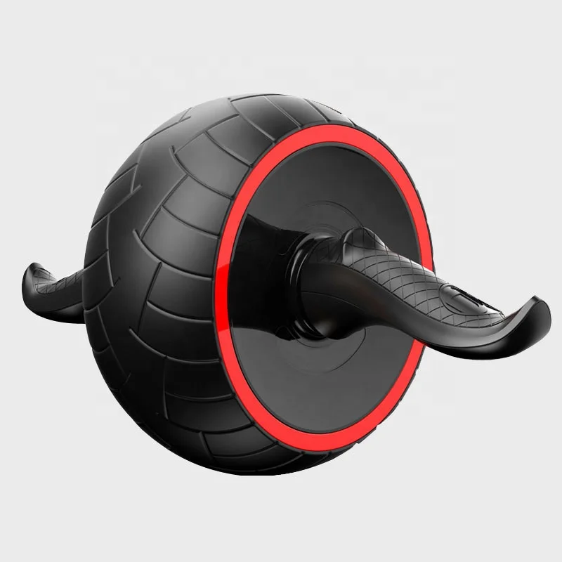 

Customized logo Exercise Fitness Equipment double Original Abdominal Muscle AB industrial roller Wheel, Black/red