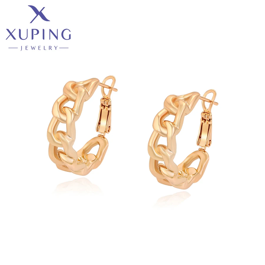 

A00919890 xuping jewelry gold plate elegant round chain shape vintage fashionable simple women earring