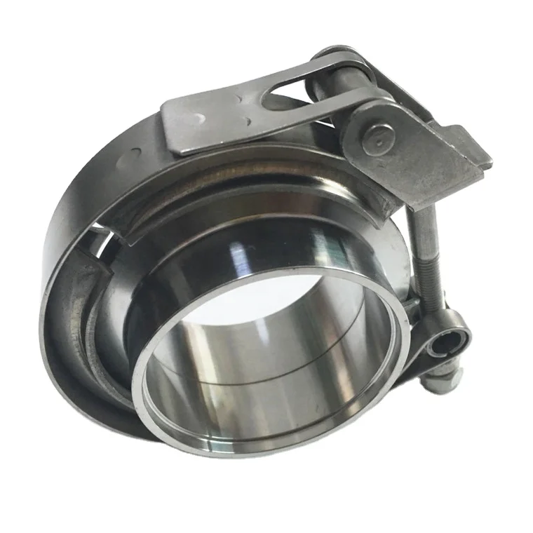 JTLD 4" Inch 102mm 304 Stainless Steel Quick Release Clamp V Band Clamps Assembly (2 Flanges and 1 Clamp)