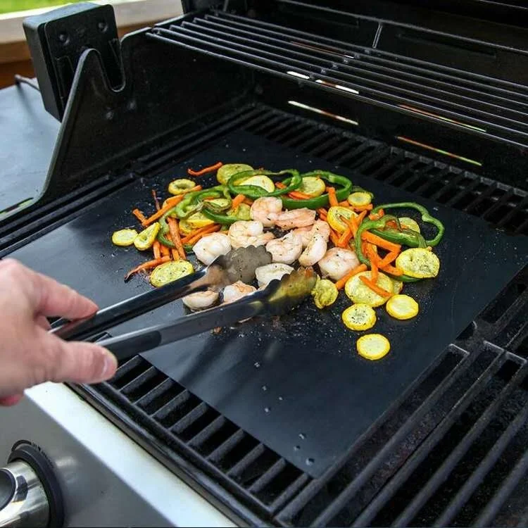 

fireproof hot sale non stick heat resistant reusable PTFE BBQ grill mat sheet liner