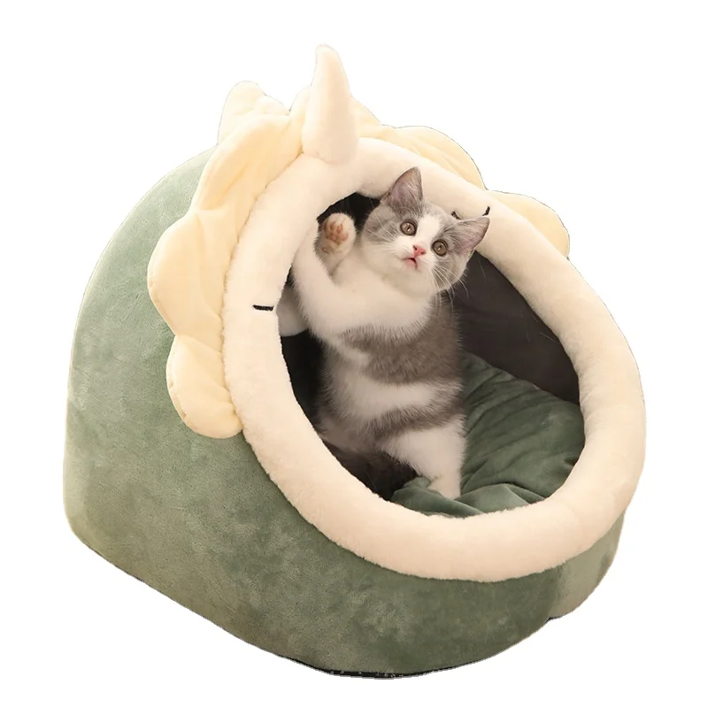 

Hot Sale Pet Product 2022 Pets Beds Comfortable Luxury Polyester Cotton Style Pet Cat Bed Cat House For All Season, 5 colours