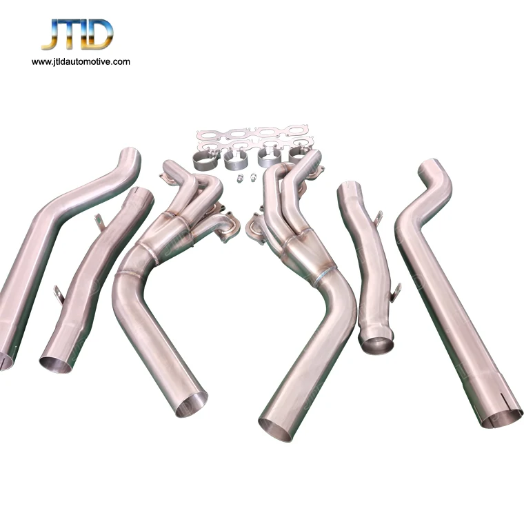 

JTLD performance long tube brushed headers and midpipes with bolt for Mercedes-Benz c63 w204 Amg m156 c63 exhaust manifold
