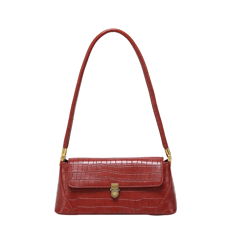 

EG093 Fashion crocodile pattern pu leather small purses 90s handbags french armpit bag